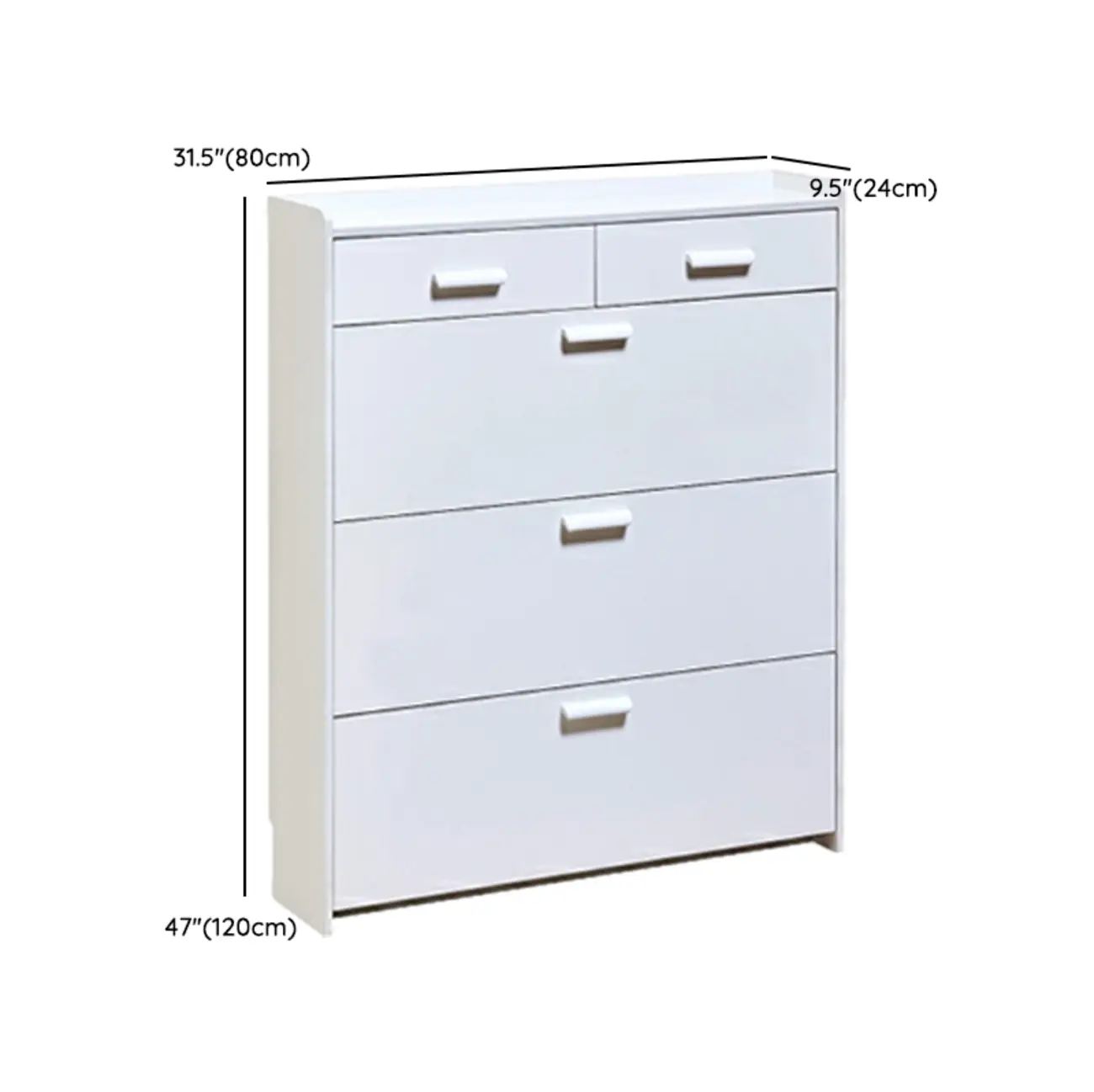 Narrow Wall-Mounted White Shoe Cabinet with Drawers Image - 16 | homeyfad