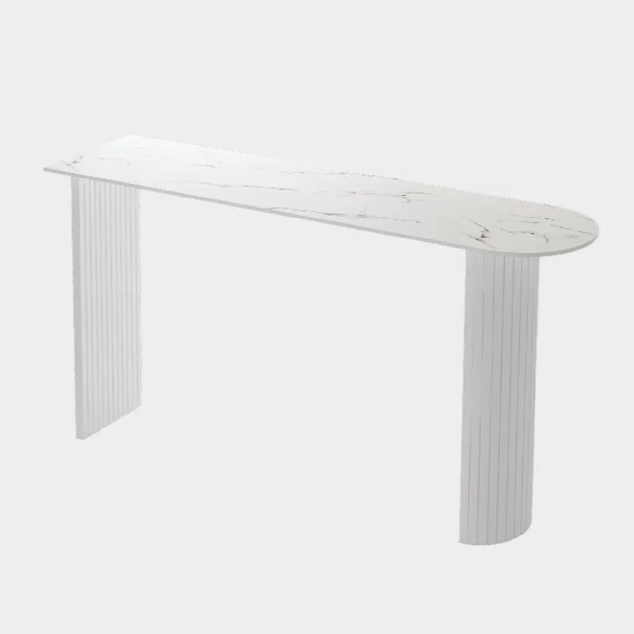 Modern Stone White Steel Base Bar Table for Living Room Image - 2 | homeyfad