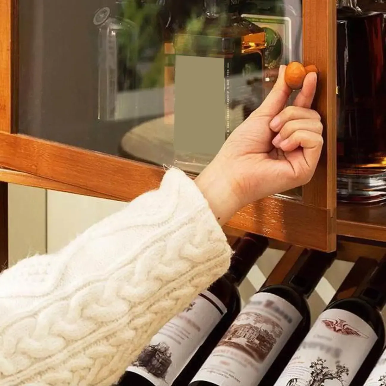 Natural Modern Floor Wooden Stackable Wine Rack Image - 5