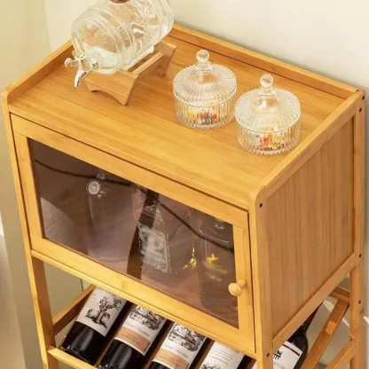 Natural Modern Floor Wooden Stackable Wine Rack Image - 7