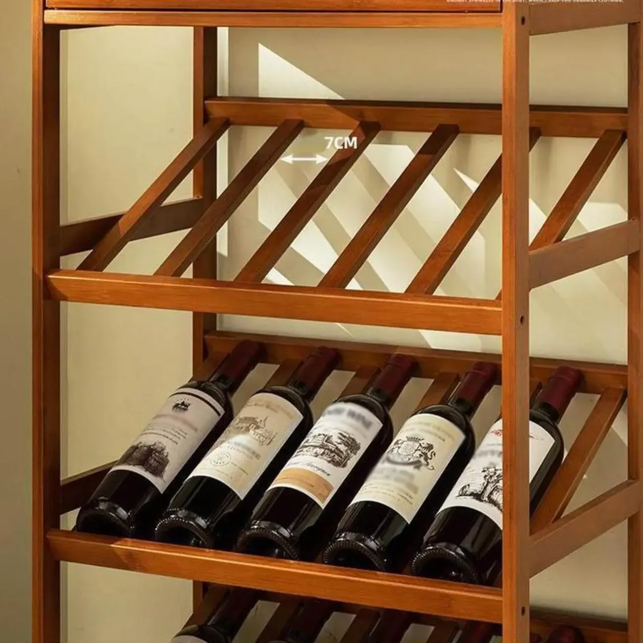 Natural Modern Floor Wooden Stackable Wine Rack Image - 6