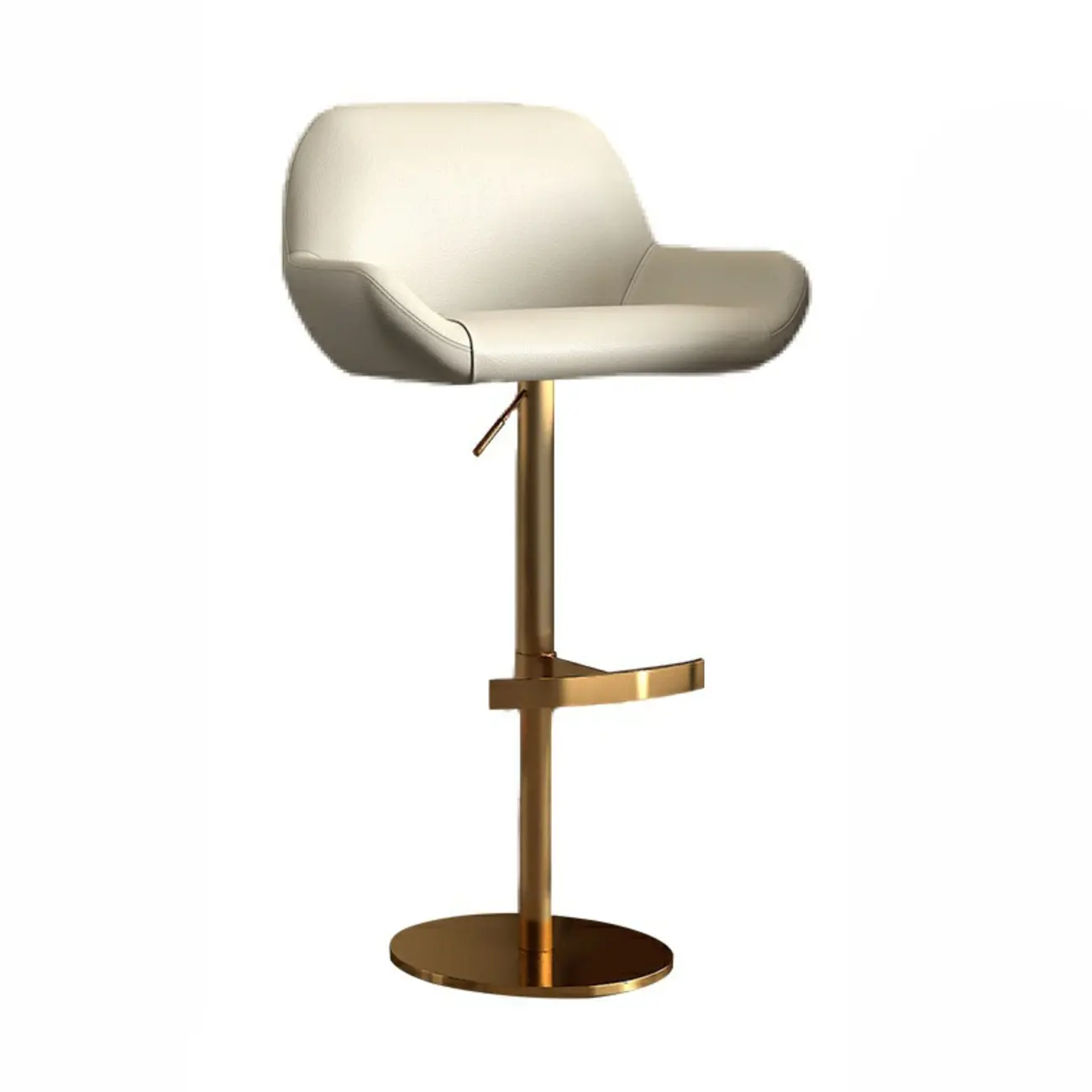 Minimalist Leather Swivel Bar Stools with Low Back for Kitchen Image - 9 | homeyfad