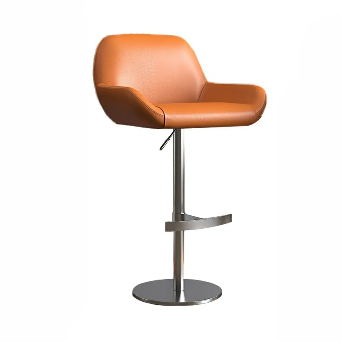 Minimalist Leather Swivel Bar Stools with Low Back for Kitchen Image - 13 | homeyfad