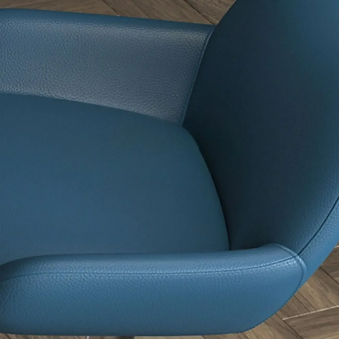 Minimalist Leather Swivel Bar Stools with Low Back for Kitchen Image - 15