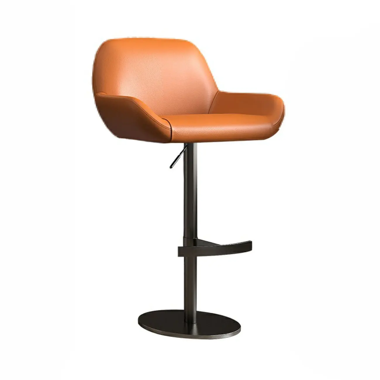 Minimalist Leather Swivel Bar Stools with Low Back for Kitchen Image - 17 | homeyfad