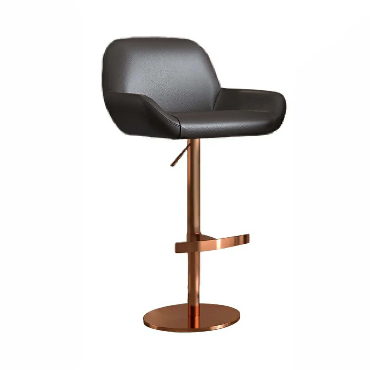 Minimalist Leather Swivel Bar Stools with Low Back for Kitchen Image - 20 | homeyfad