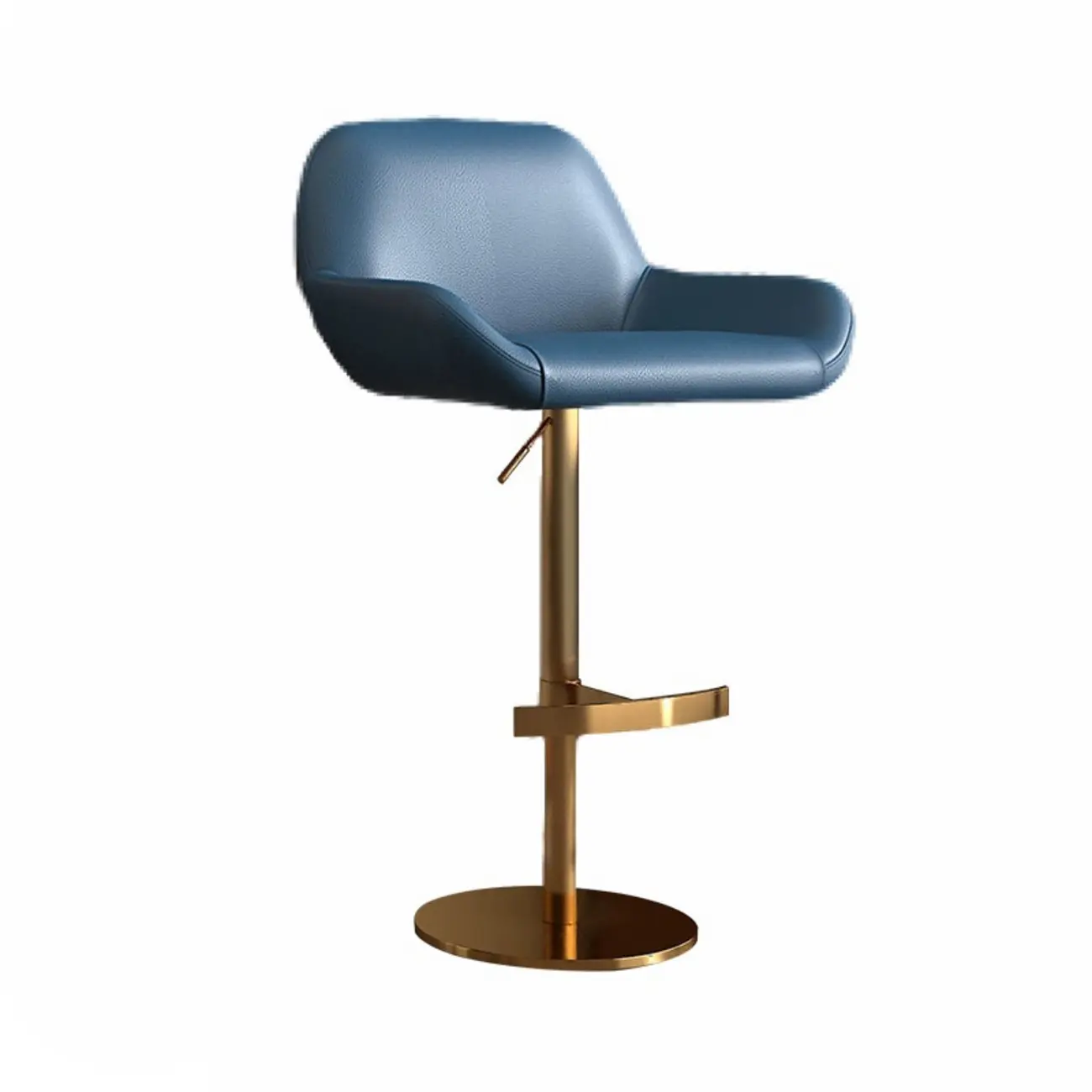 Minimalist Leather Swivel Bar Stools with Low Back for Kitchen Image - 23 | homeyfad