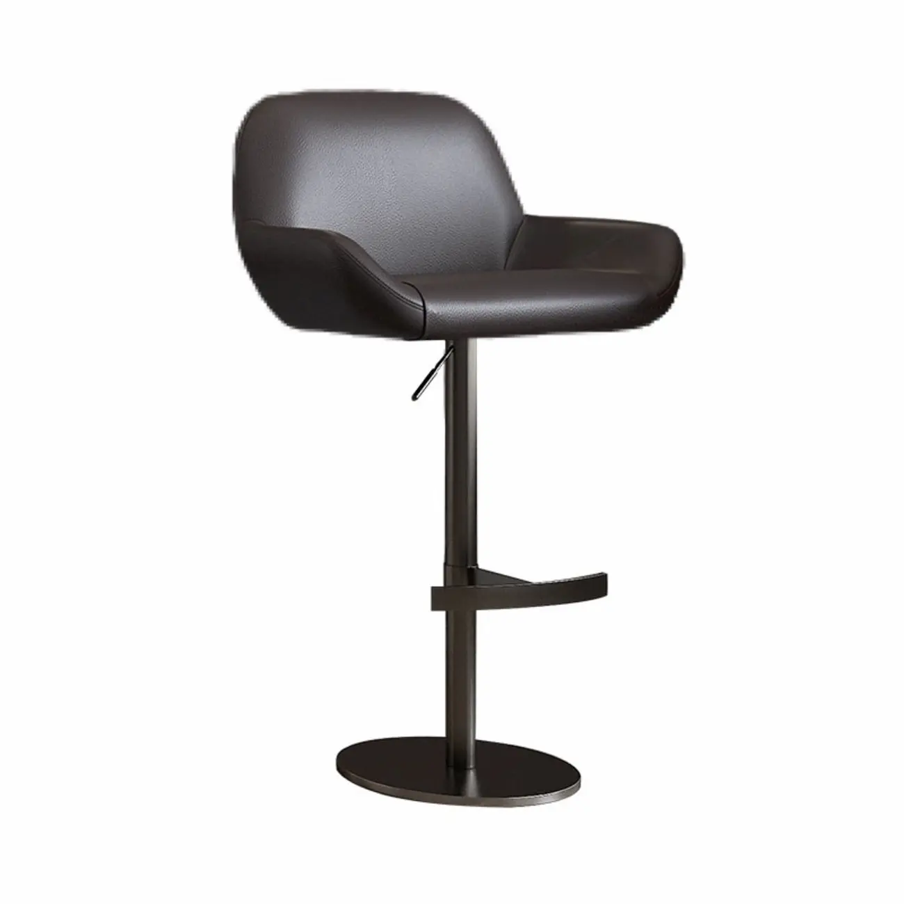 Minimalist Leather Swivel Bar Stools with Low Back for Kitchen Image - 25 | homeyfad