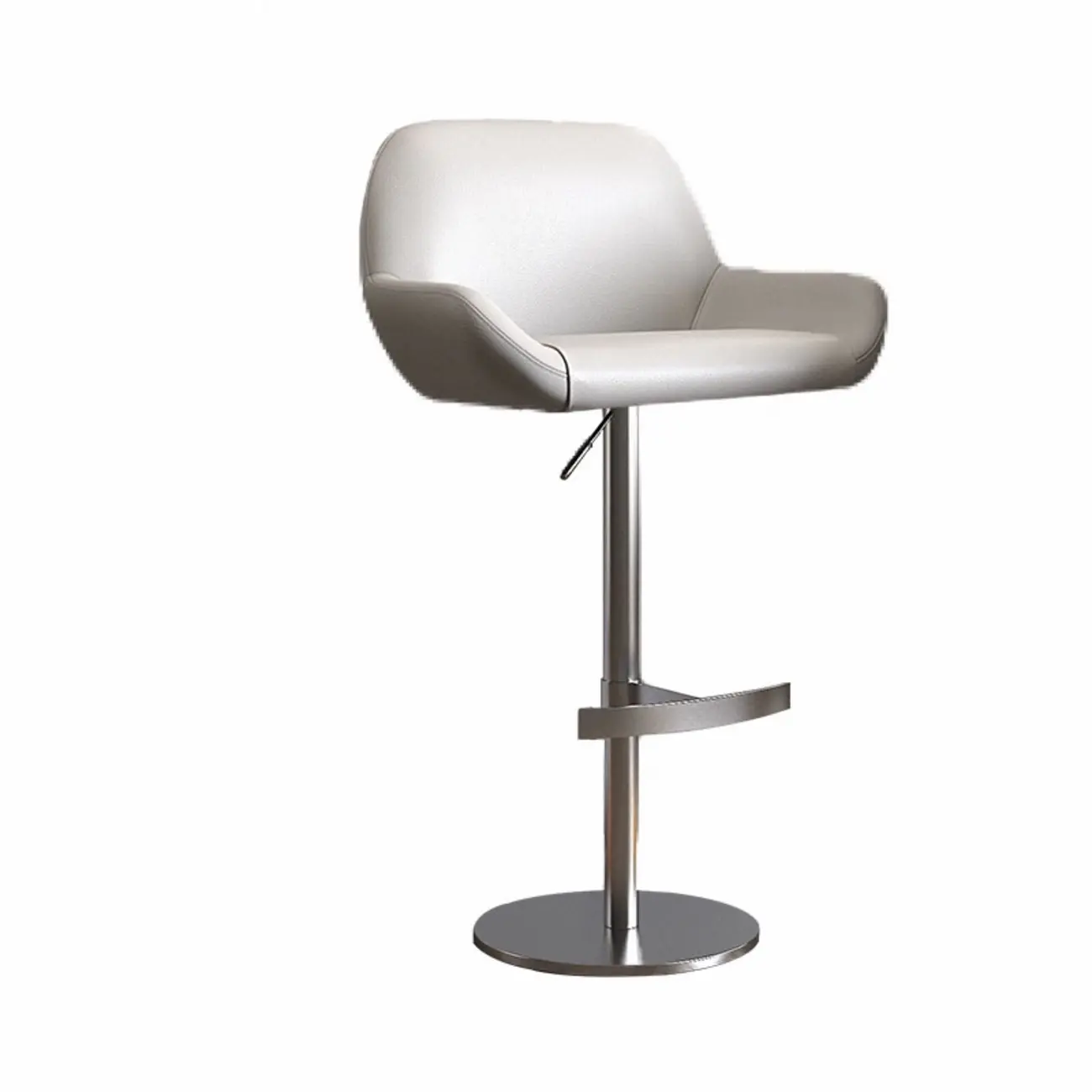 Minimalist Leather Swivel Bar Stools with Low Back for Kitchen Image - 27 | homeyfad