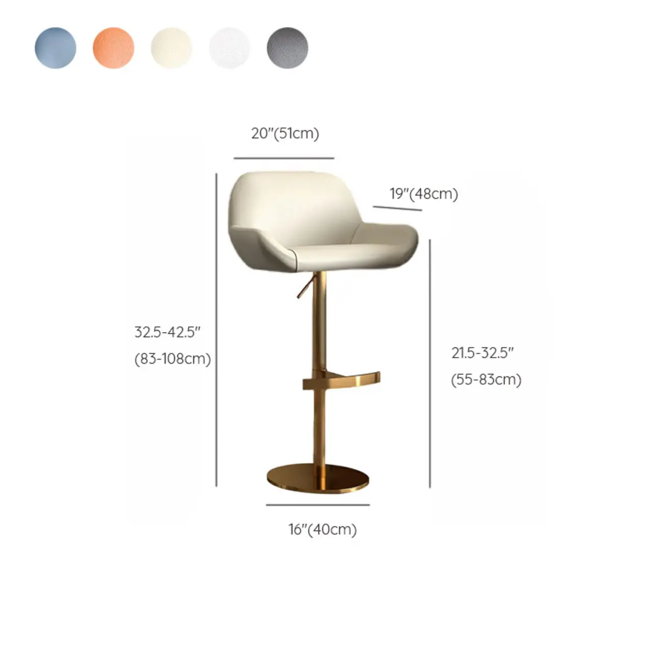 Minimalist Leather Swivel Bar Stools with Low Back for Kitchen Image - 32 | homeyfad