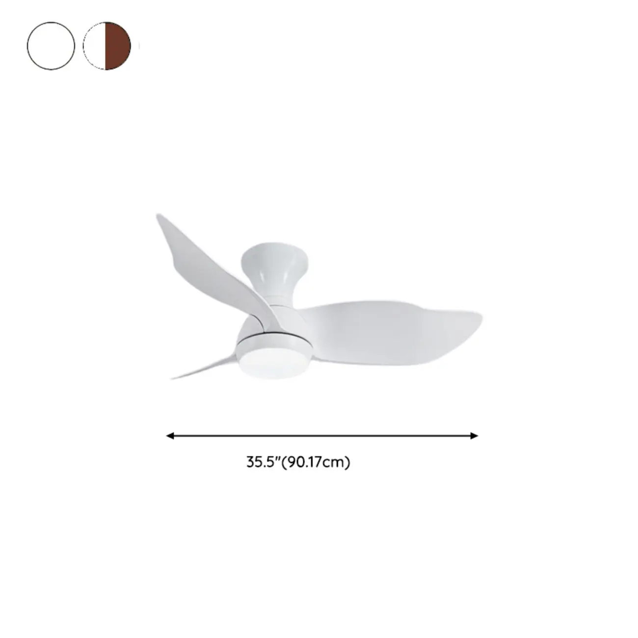 36-Inch Modern Flush Mount Ceiling Fan with LED Light for Dining #size