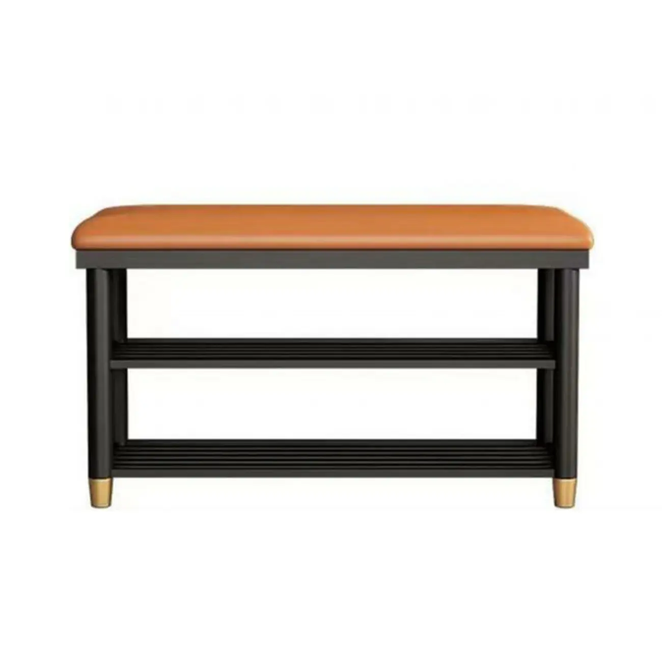 Modern Metal Entryway Shoe Storage Bench with Cushion Image - 6 | homeyfad