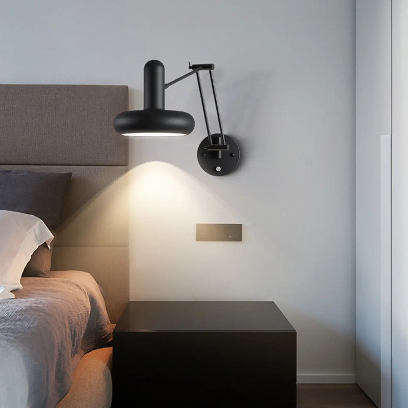 Simple Matte Swing Arm Wall Light with Rotary Socket Switch Image - 1 | homeyfad