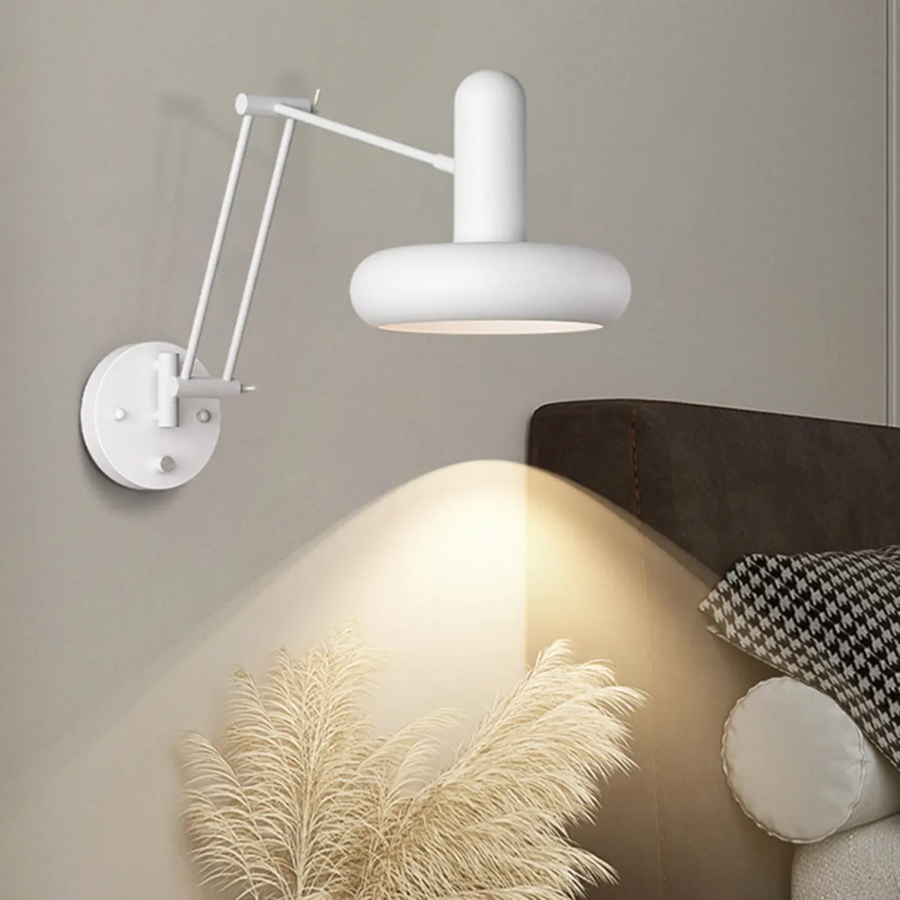 Simple Matte Swing Arm Wall Light with Rotary Socket Switch Image - 2 | homeyfad