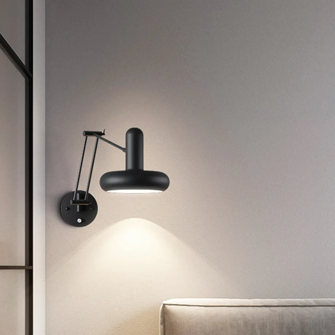 Simple Matte Swing Arm Wall Light with Rotary Socket Switch Image - 4 | homeyfad