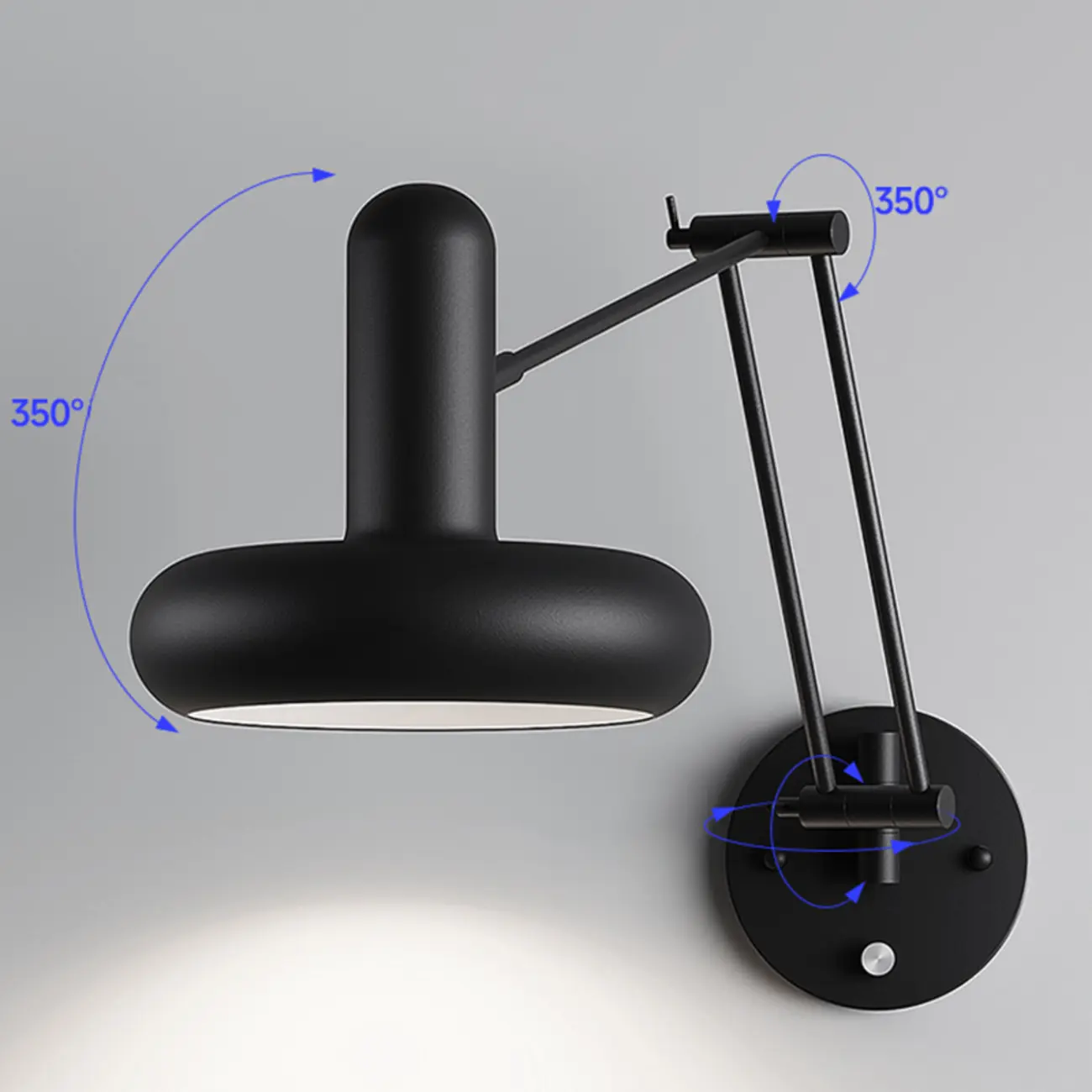 Simple Matte Swing Arm Wall Light with Rotary Socket Switch Image - 8 | homeyfad