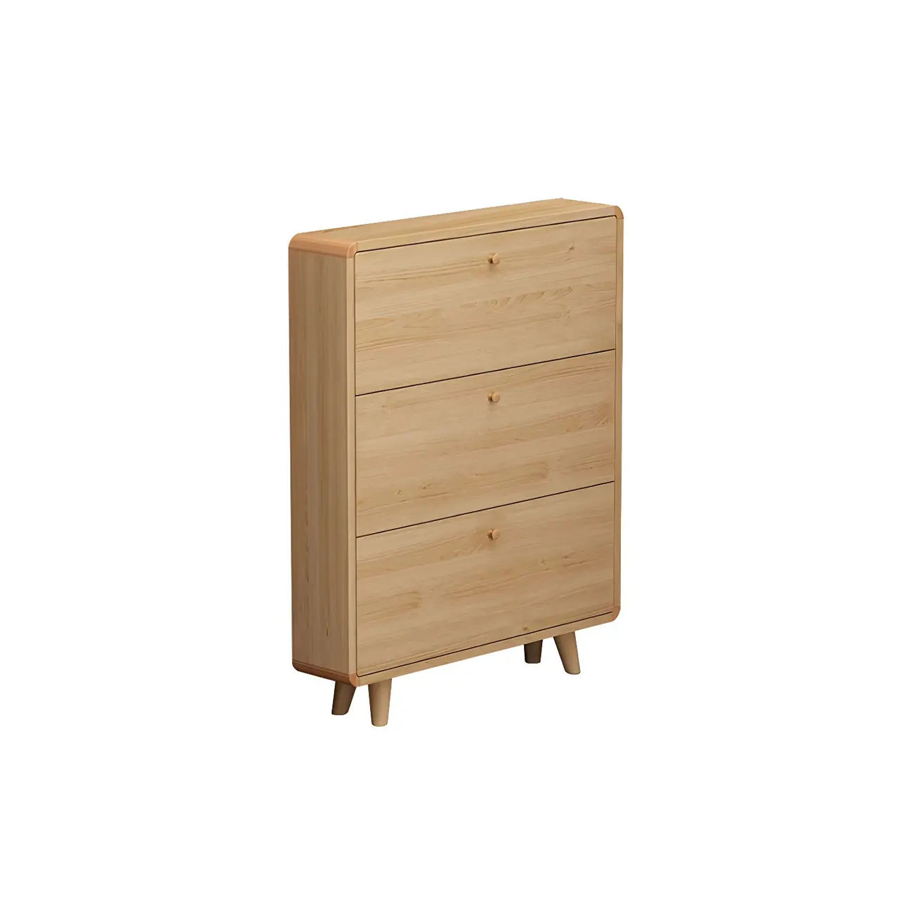 Narrow Modern Solid Wood Shoe Cabinet for Small Space Image - 5 | homeyfad