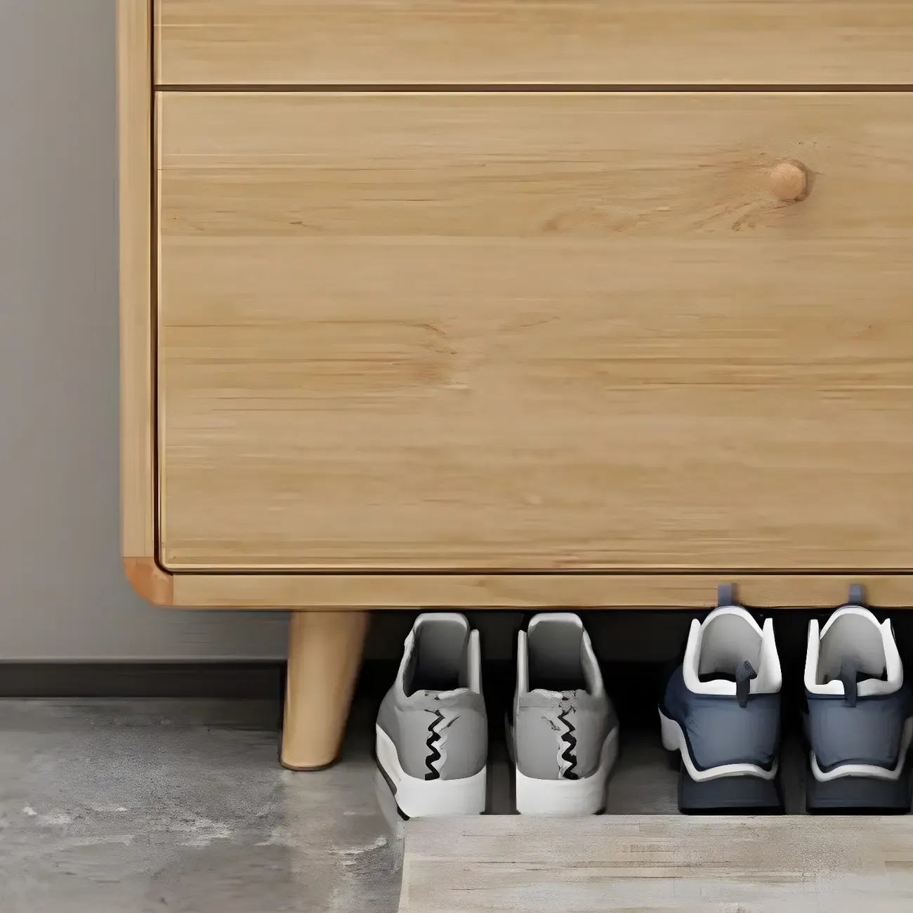Narrow Modern Solid Wood Shoe Cabinet for Small Space Image - 7