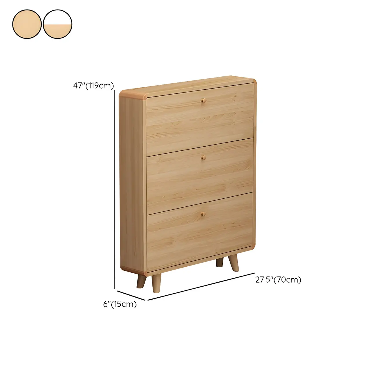 Narrow Modern Solid Wood Shoe Cabinet for Small Space Image - 12 | homeyfad