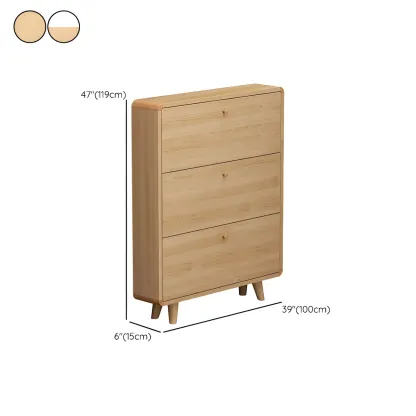 Narrow Modern Solid Wood Shoe Cabinet for Small Space Image - 15