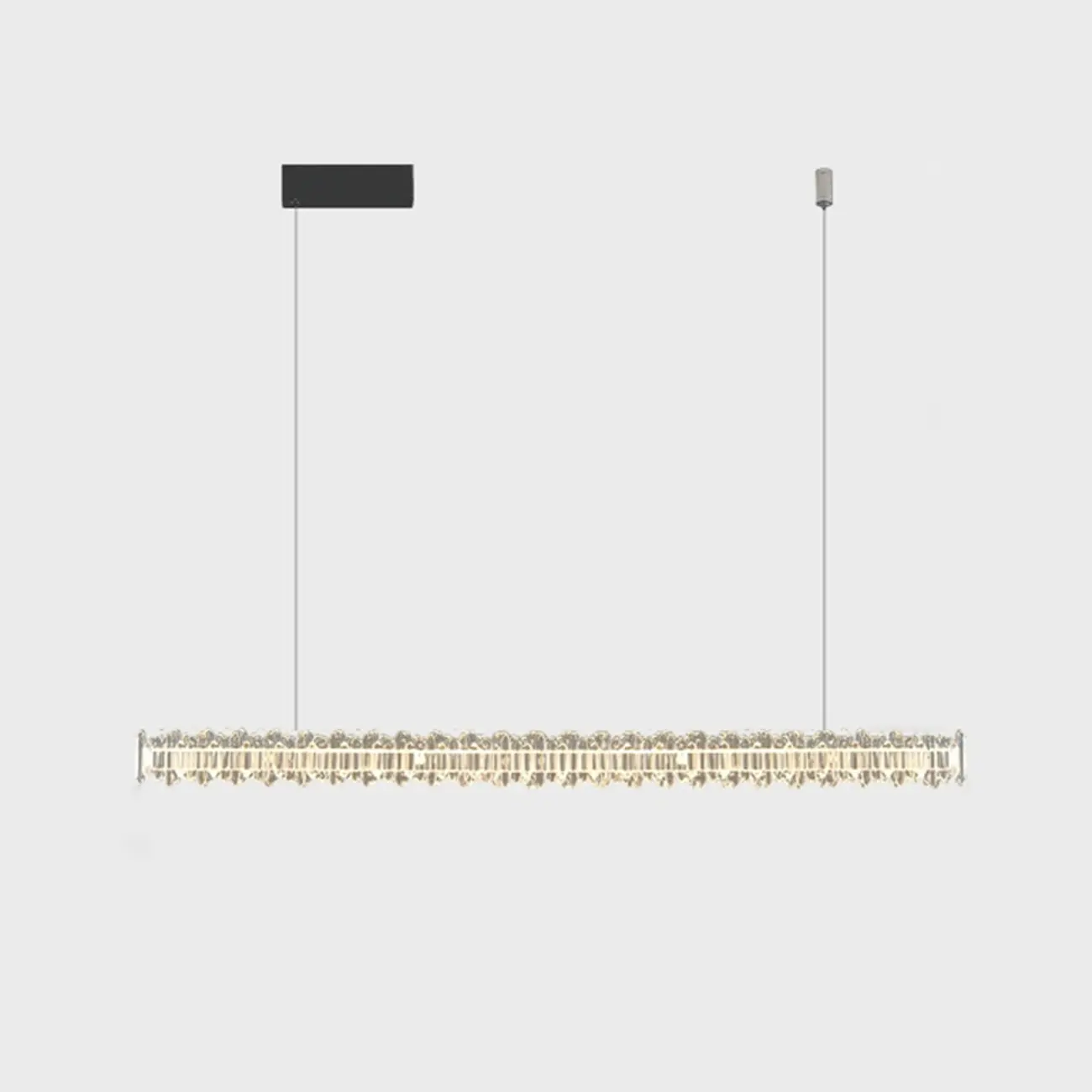 Modern Large Linear Crystal Kitchen Island Light Dimmable LED Image - 2 | homeyfad