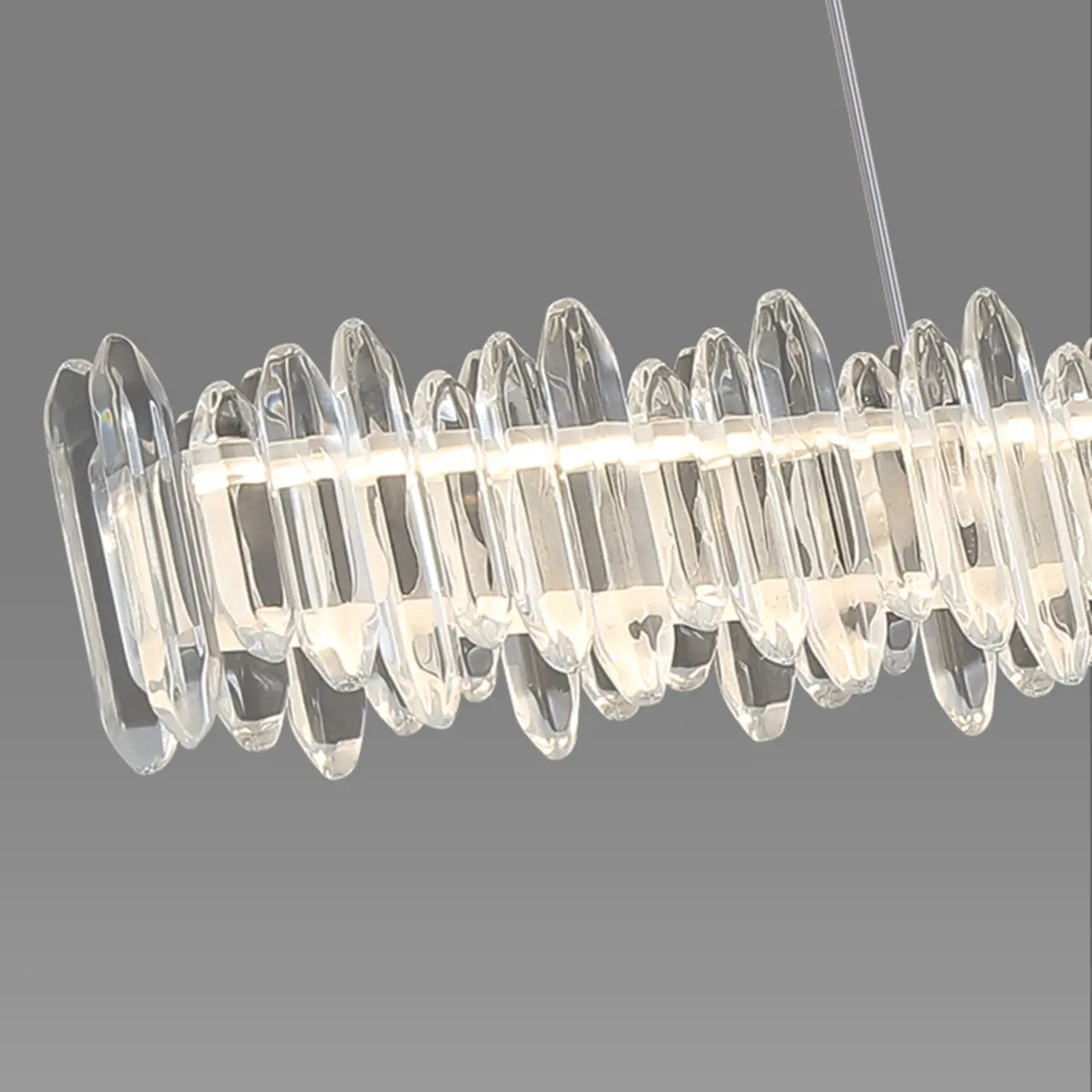 Modern Large Linear Crystal Kitchen Island Light Dimmable LED Image - 6 | homeyfad