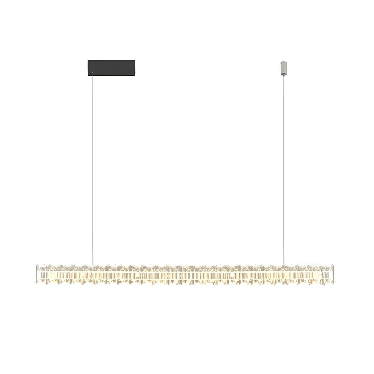 Modern Large Linear Crystal Kitchen Island Light Dimmable LED Image - 7 | homeyfad