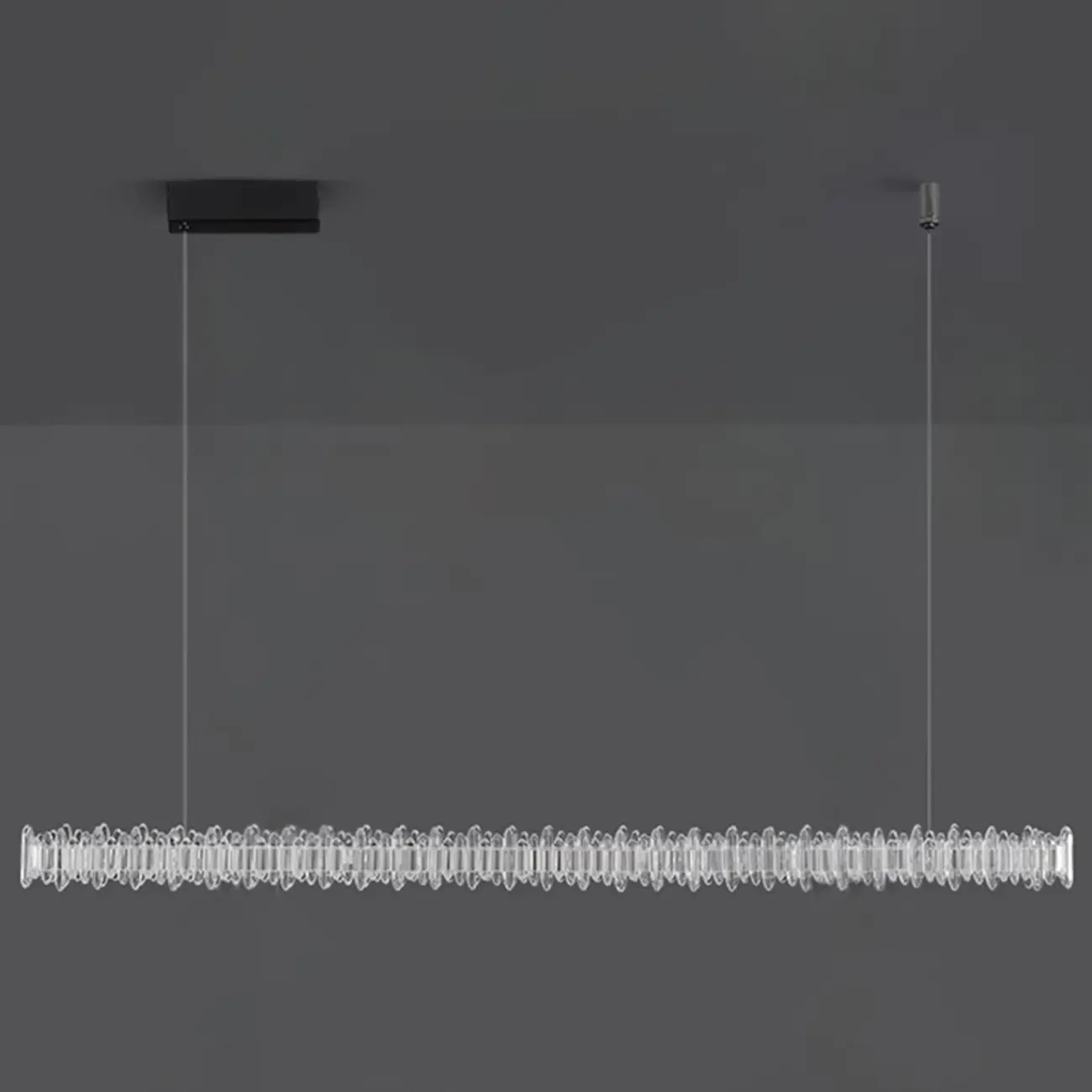 Modern Large Linear Crystal Kitchen Island Light Dimmable LED Image - 8 | homeyfad