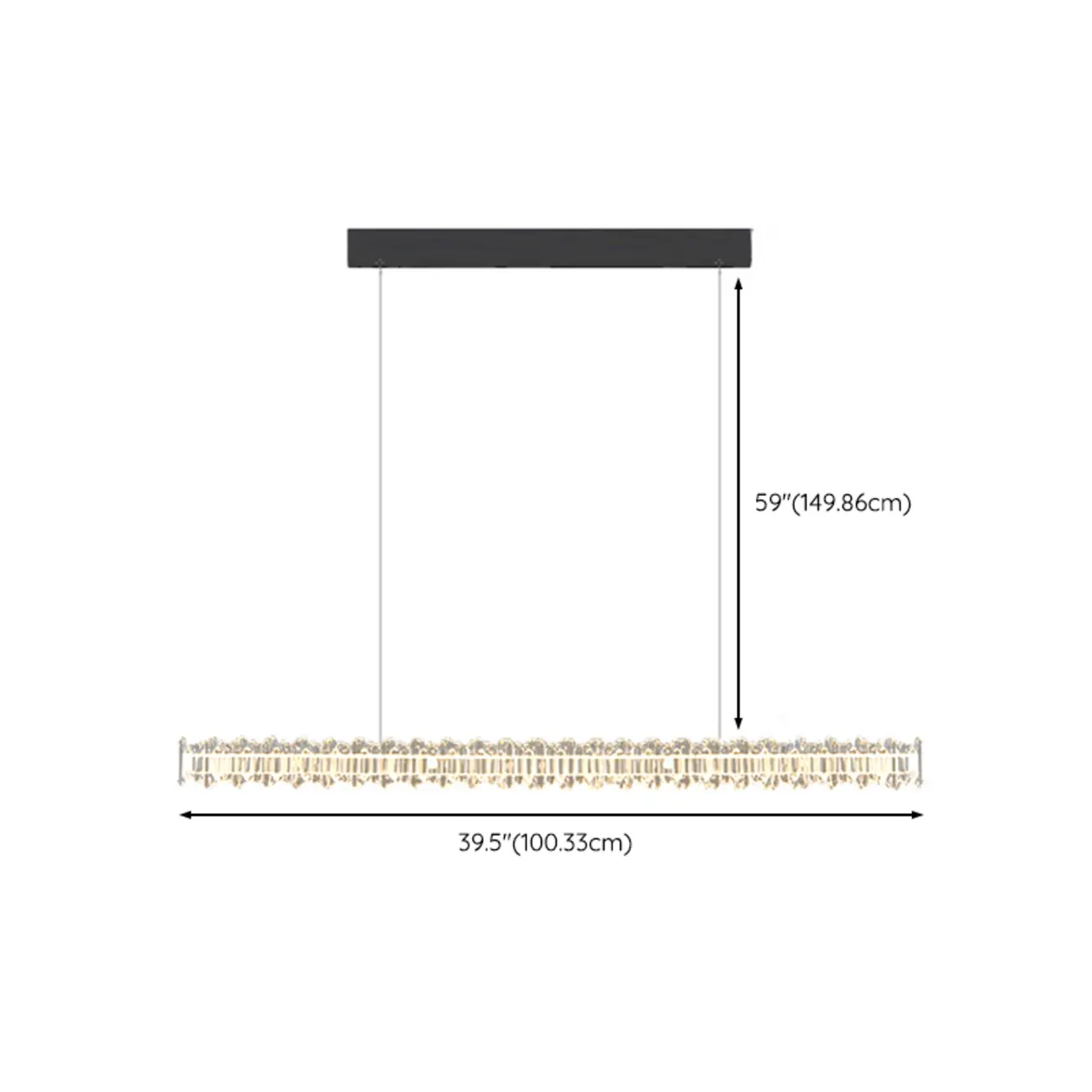 Modern Large Linear Crystal Kitchen Island Light Dimmable LED Image - 11 | homeyfad