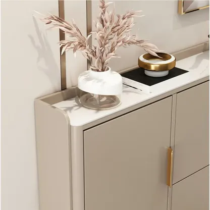 Wooden Drop Front Shoe Cabinet with Metal Legs Image - 12