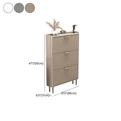 Wooden Drop Front Shoe Cabinet with Metal Legs #size
