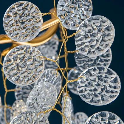 Gold Cascading Crystal Glass Modern Linear Chandelier Image - 5