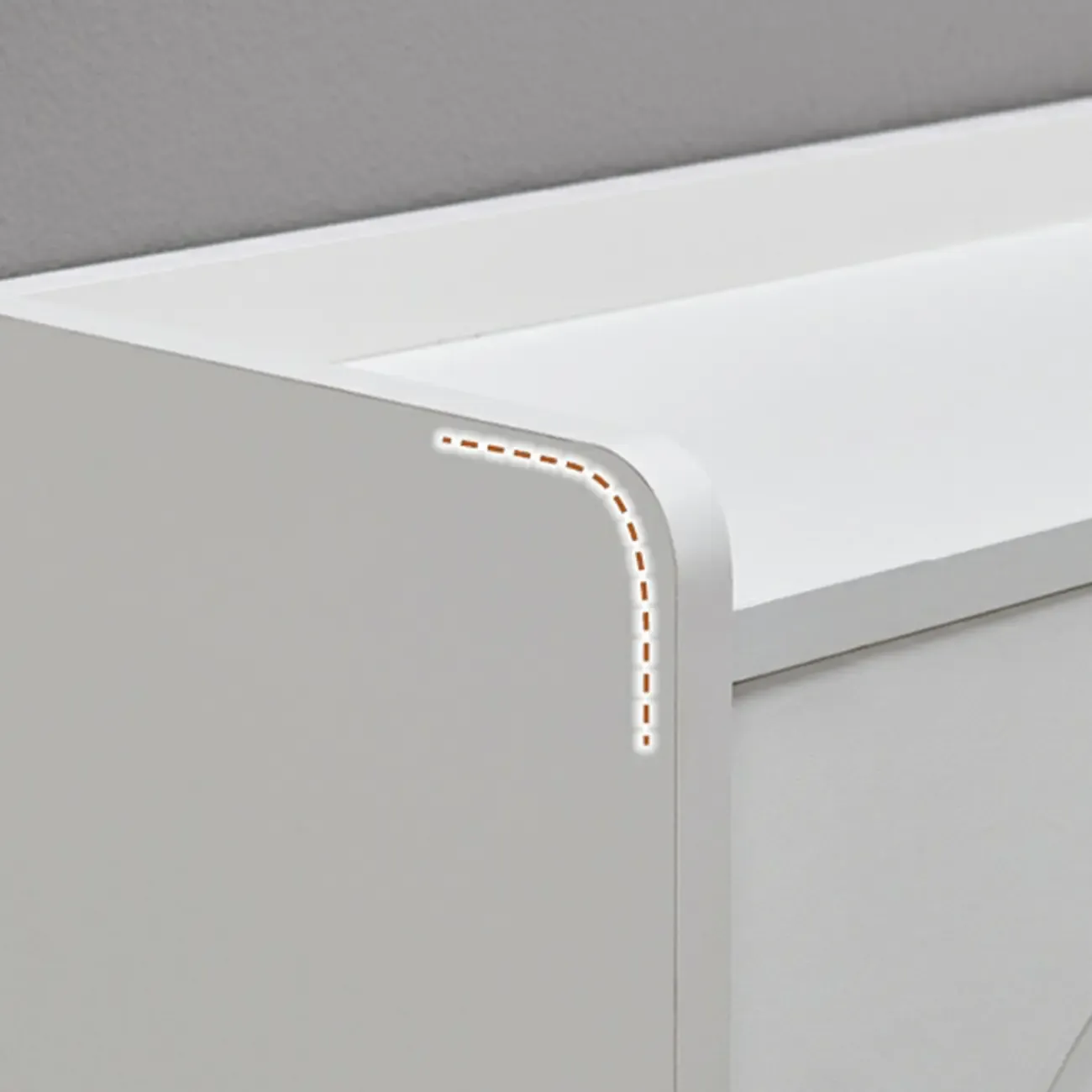 White Wooden Drop Front Shoe Cabinet for Entryway Image - 11