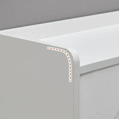 White Wooden Drop Front Shoe Cabinet for Entryway Image - 11