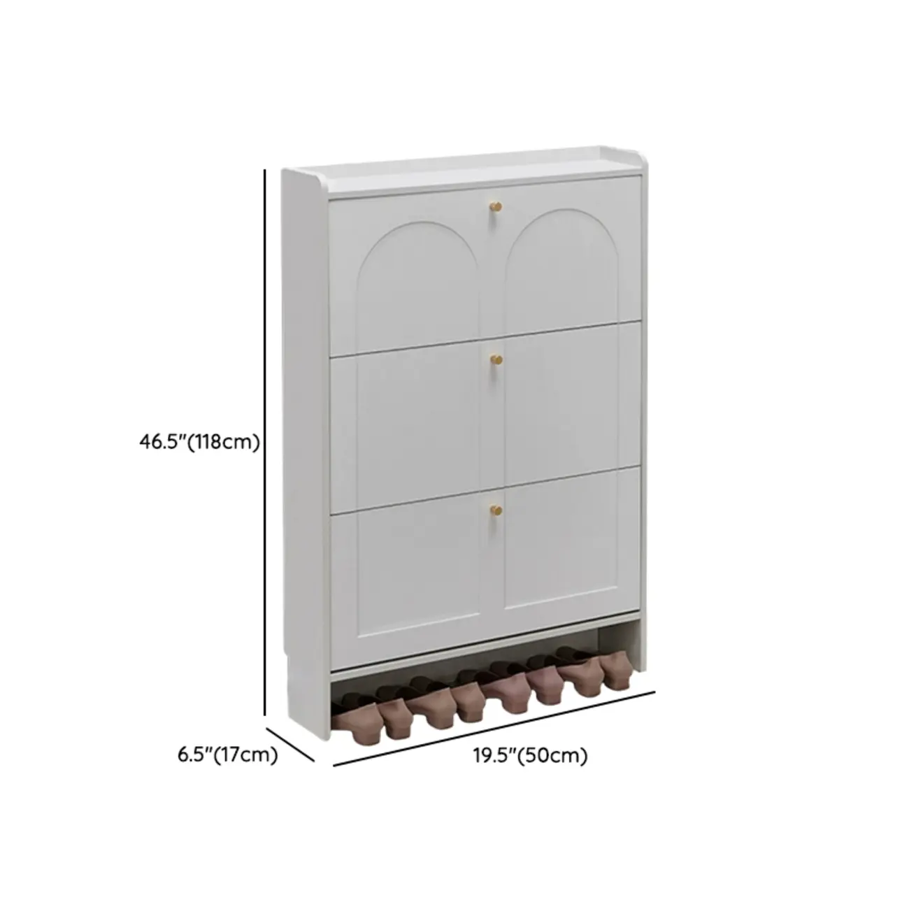 White Wooden Drop Front Shoe Cabinet for Entryway Image - 18 | homeyfad