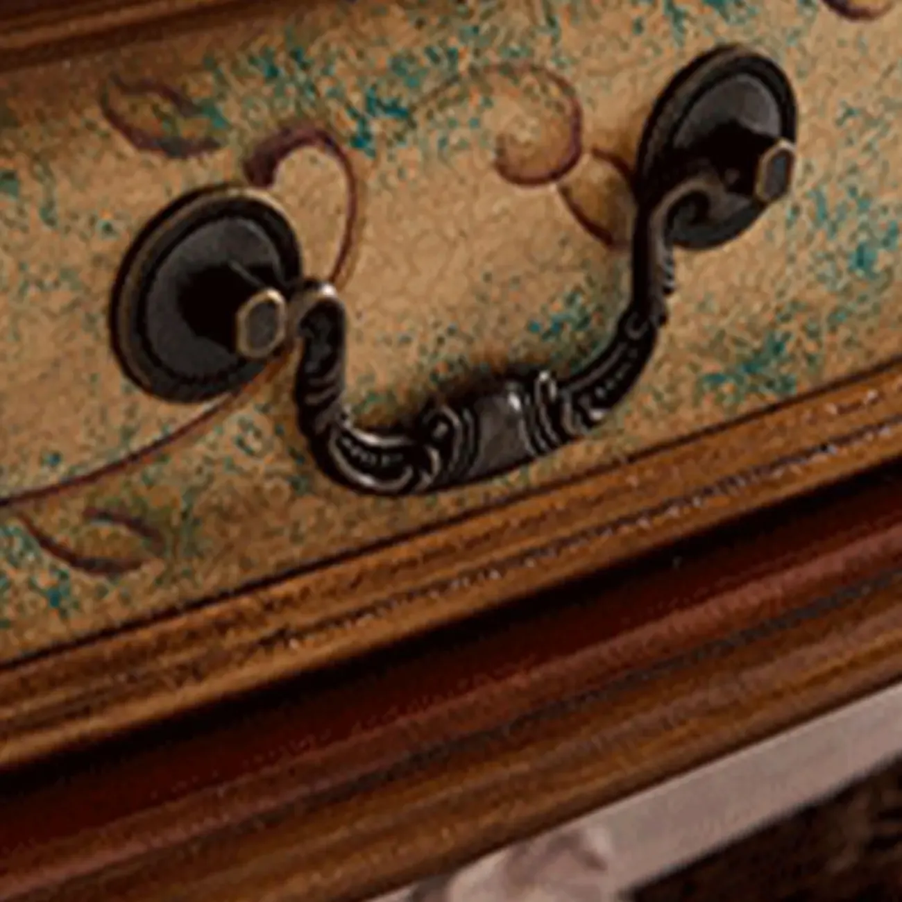 Traditional Tall Wood Blue Display China Cabinet Image - 14