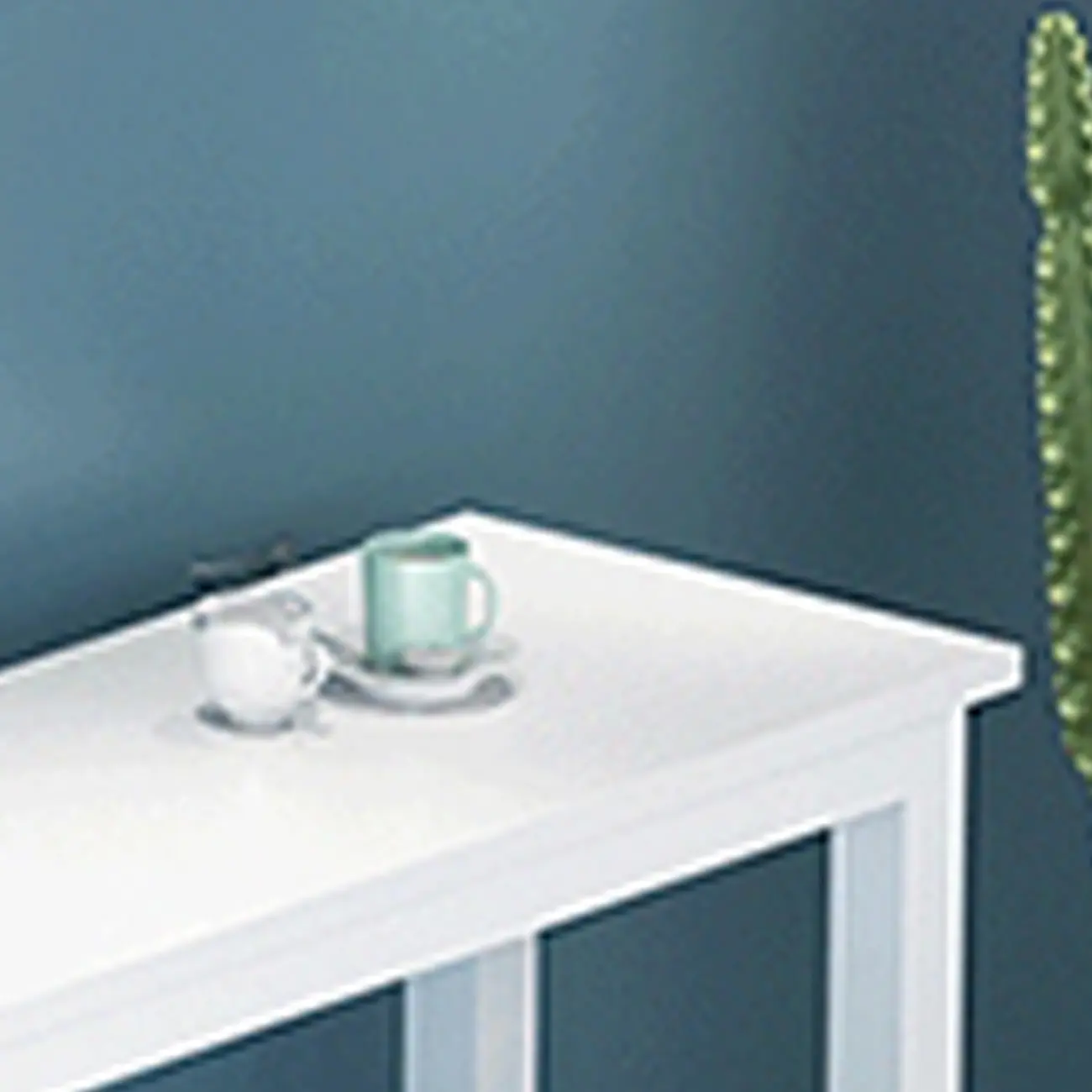 Simple White Rectangular Wood Bar Table With Footrest Image - 4 | homeyfad