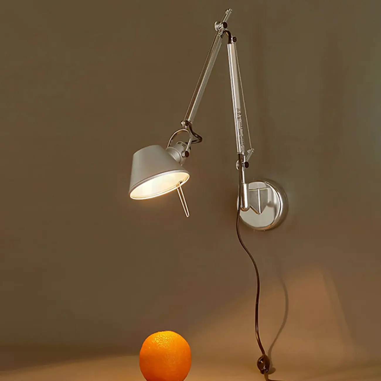 Industrial Silver Aluminum Adjustable Swing Arm Wall Light Image - 4 | homeyfad