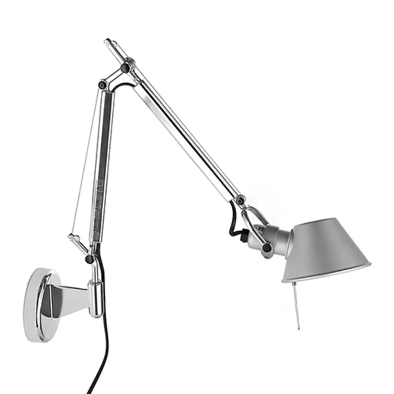 Industrial Silver Aluminum Adjustable Swing Arm Wall Light Image - 5 | homeyfad