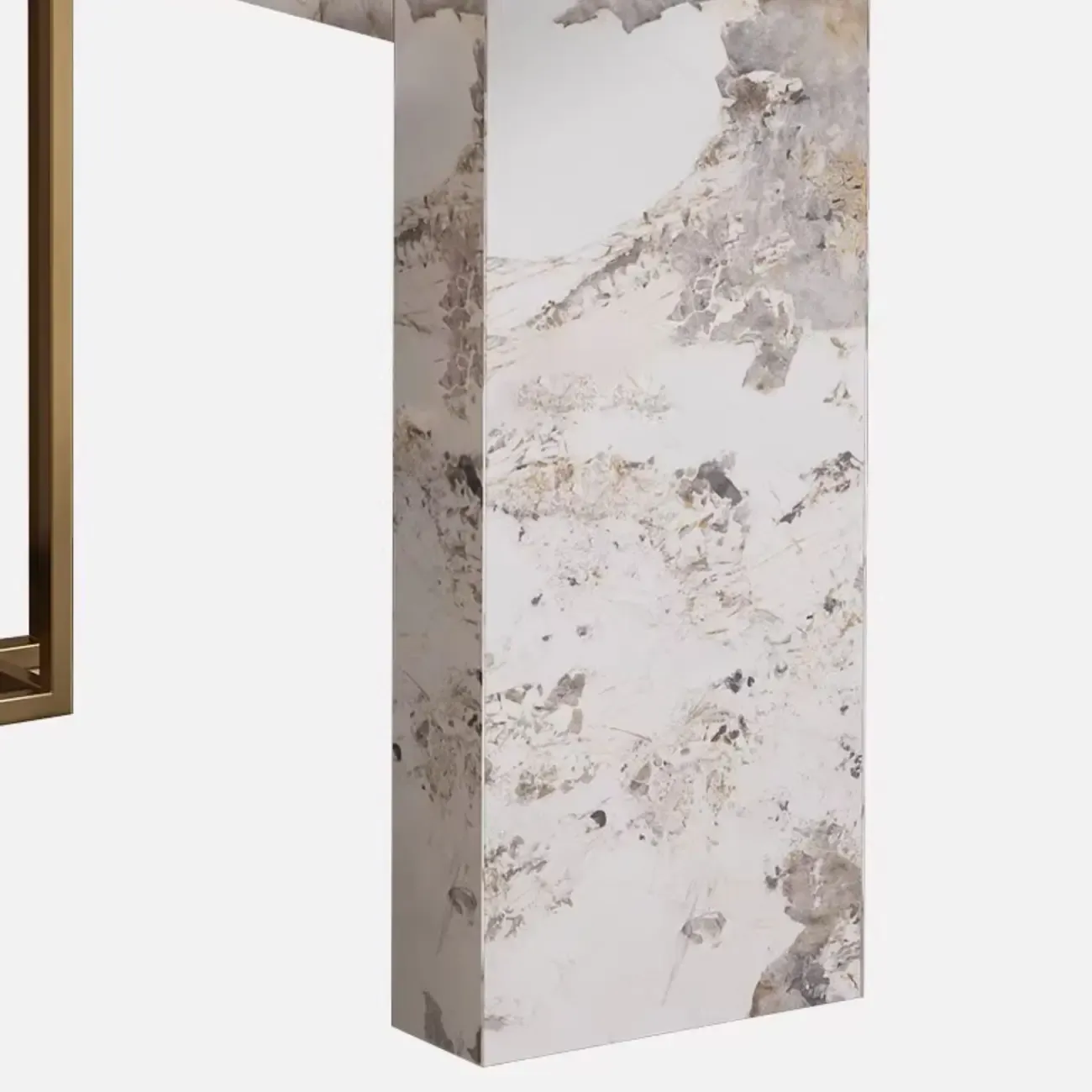 Glam Marble Gold Metal Pedestal Home Bar Tables Image - 9