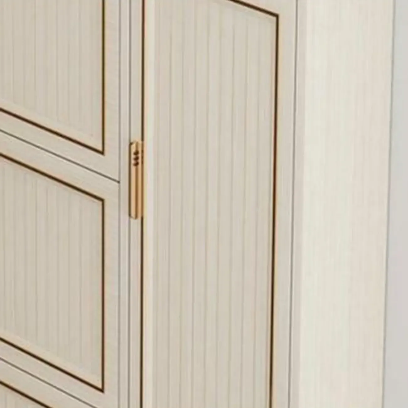 Metal White Drop Front Shoe Cabinet with Textured Panels Image - 4