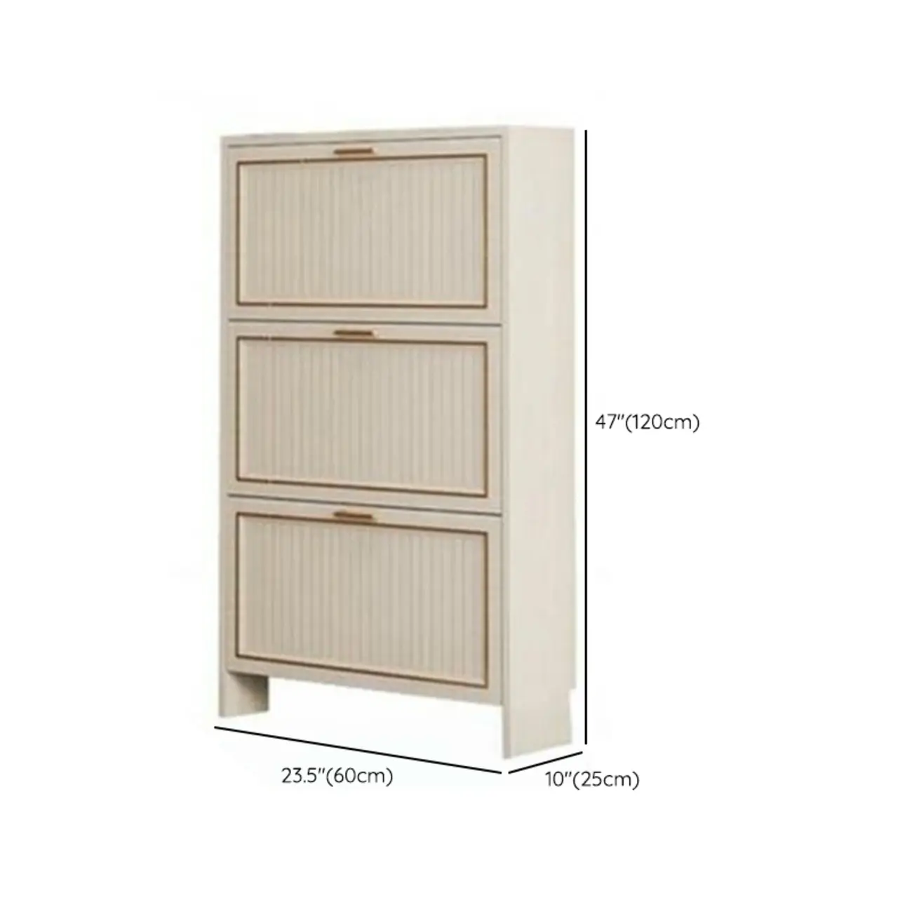 Metal White Drop Front Shoe Cabinet with Textured Panels Image - 15 | homeyfad