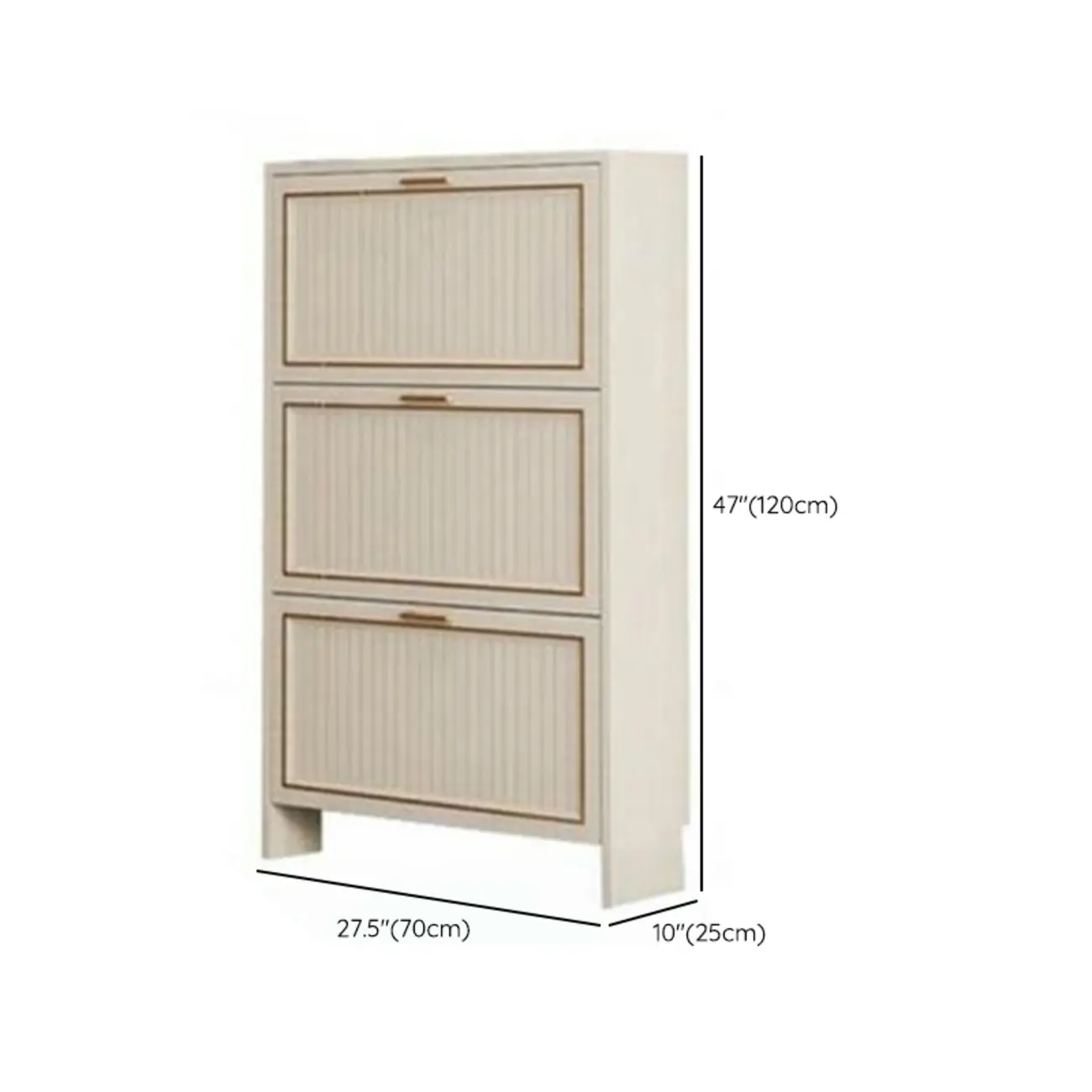 Metal White Drop Front Shoe Cabinet with Textured Panels Image - 19 | homeyfad