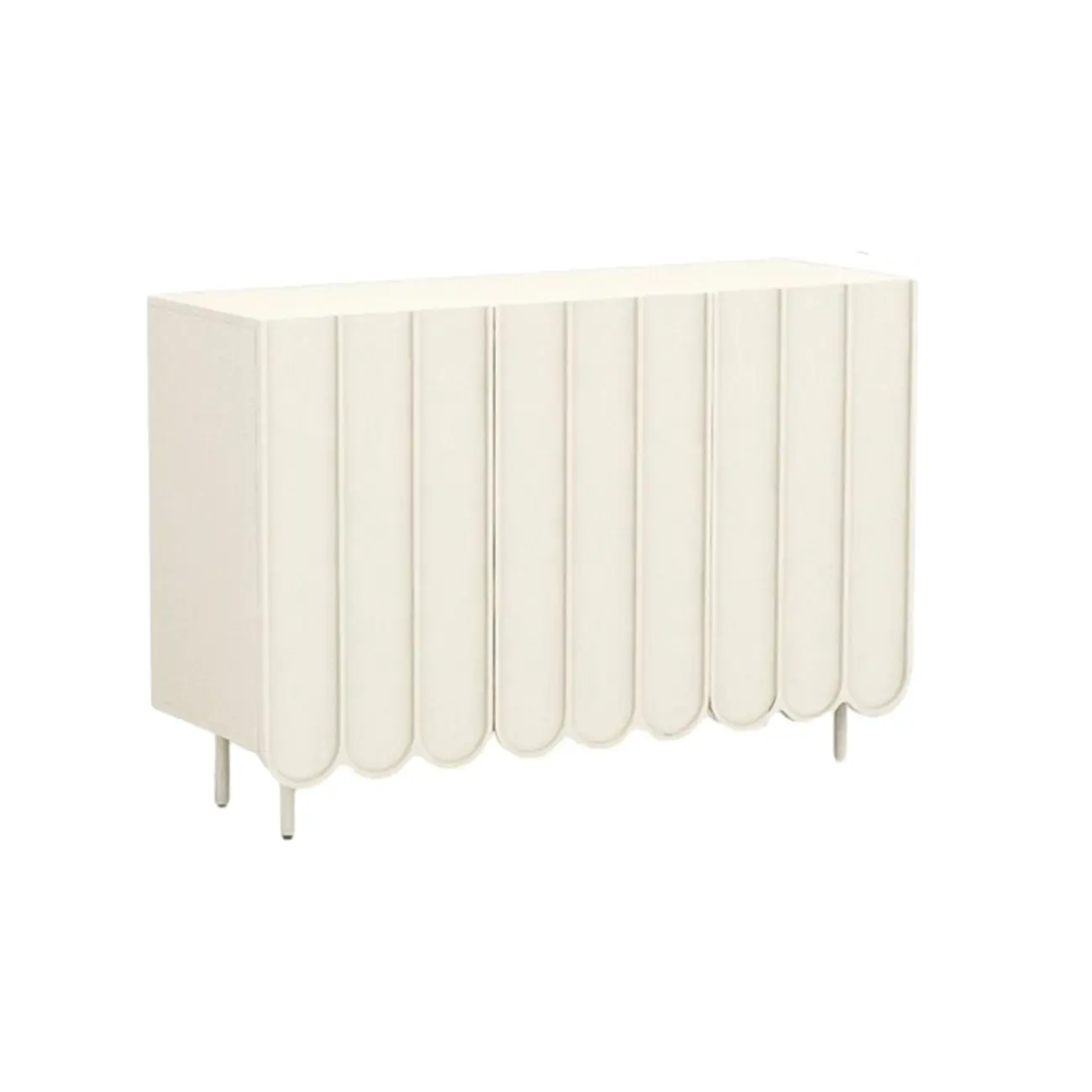 Entryway White Wooden Fluted Front Shoe Cabinet Image - 10 | homeyfad
