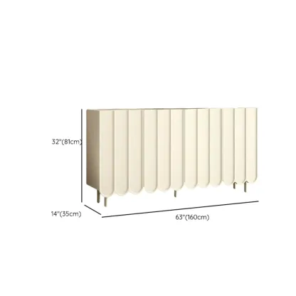 Entryway White Wooden Fluted Front Shoe Cabinet Image - 18