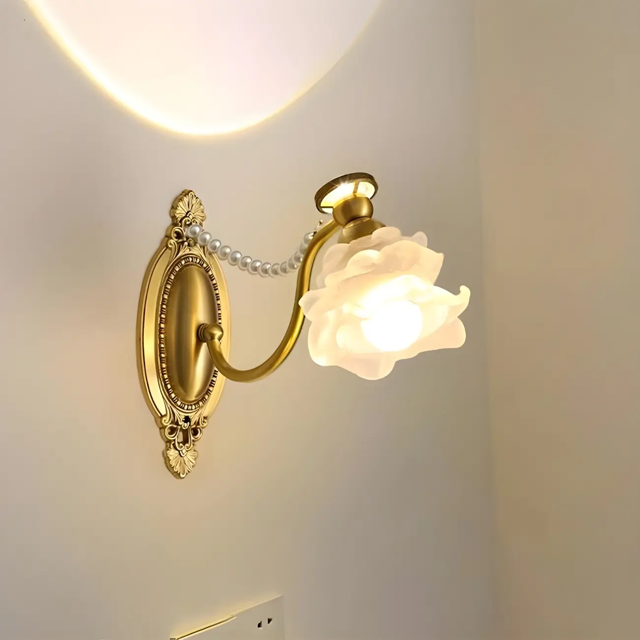 Hardwired Modern Floral Glass LED Wall Sconce with 2-Light | homeyfad