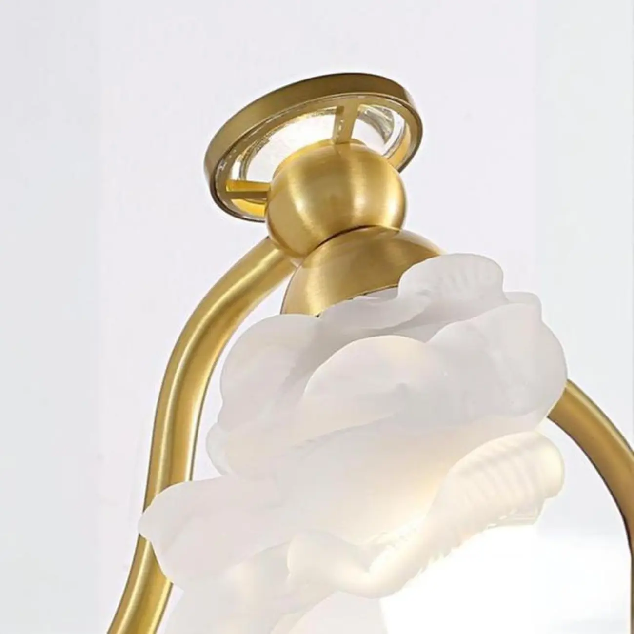 Hardwired Modern Floral Glass LED Wall Sconce with 2-Light | homeyfad