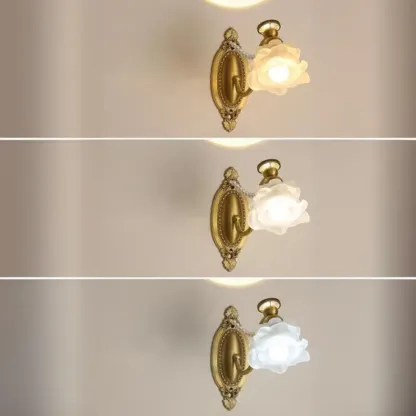 Hardwired Modern Floral Glass LED Wall Sconce with 2-Light