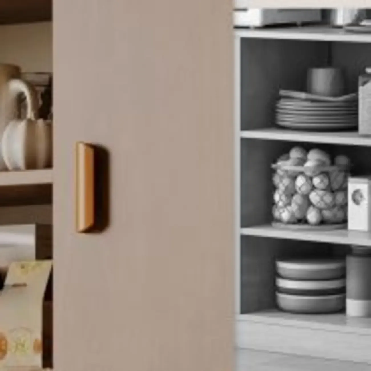 Large Wooden Glass Display Storage Adjustable Buffet Cabinet Image - 8