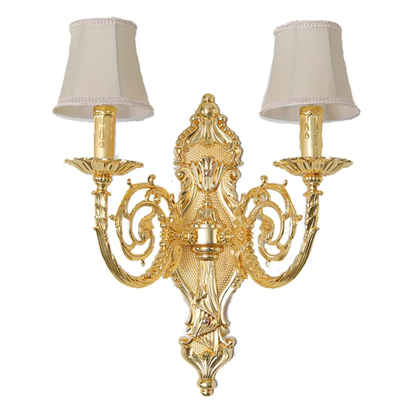 Vintage Brass Candle 2-Light Wall Light Sconce for Indoor